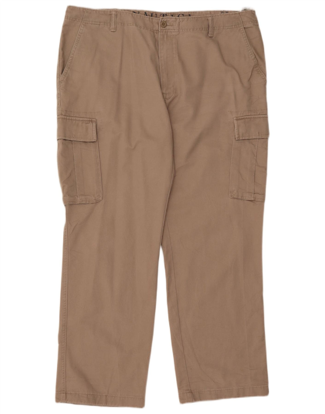 NAUTICA Mens Straight Cargo Trousers W40 L32 Grey Cotton