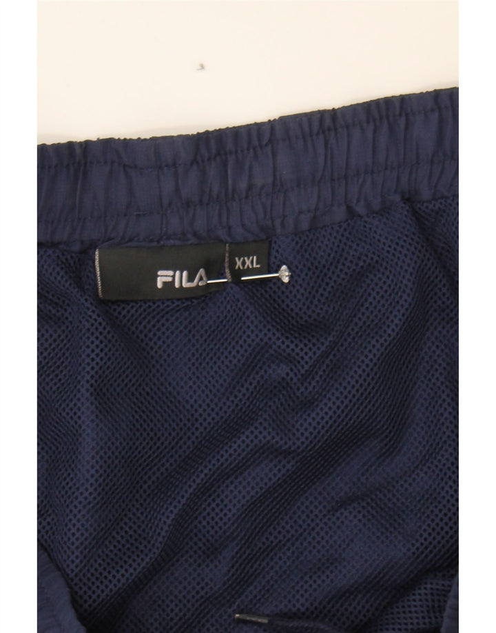 FILA Mens Sport Shorts 2XL  Navy Blue Polyester Vintage Fila and Second-Hand Fila from Messina Hembry 