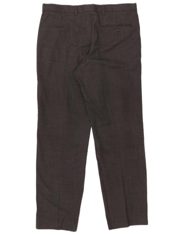 Pantaloni da abito vestibilità regolare da uomo Marks & Spencer W34 L31 lana grigia