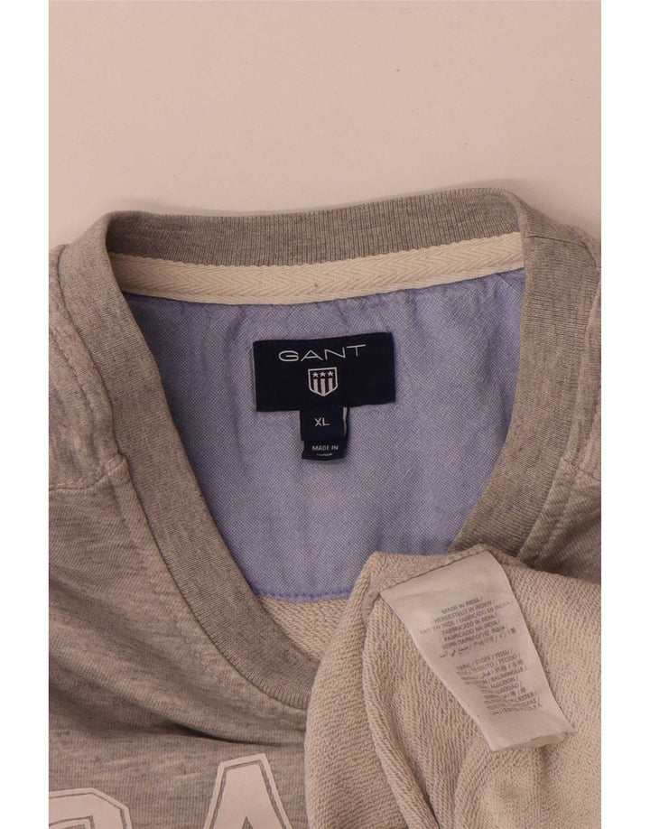Gant Felpa grafica da uomo Maglione XL Cotone chiazzato grigio
