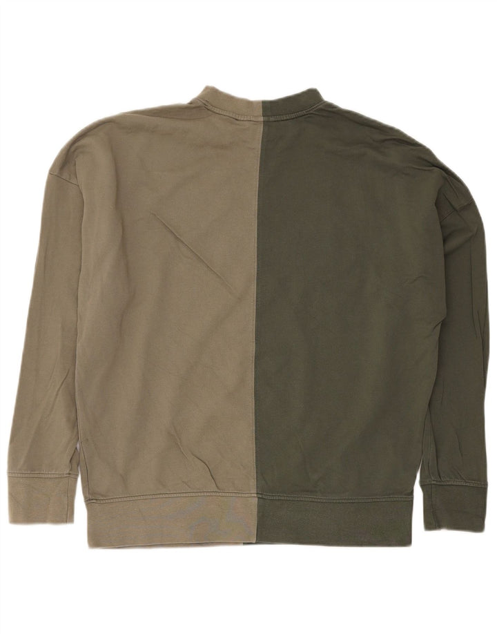 Felpa oversize da donna ADIDAS, maglione UK 8, piccolo color kaki