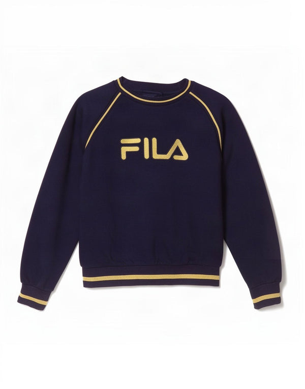 Felpa grafica da donna Fila Jumper UK 10 Small Blu Navy Colourblock