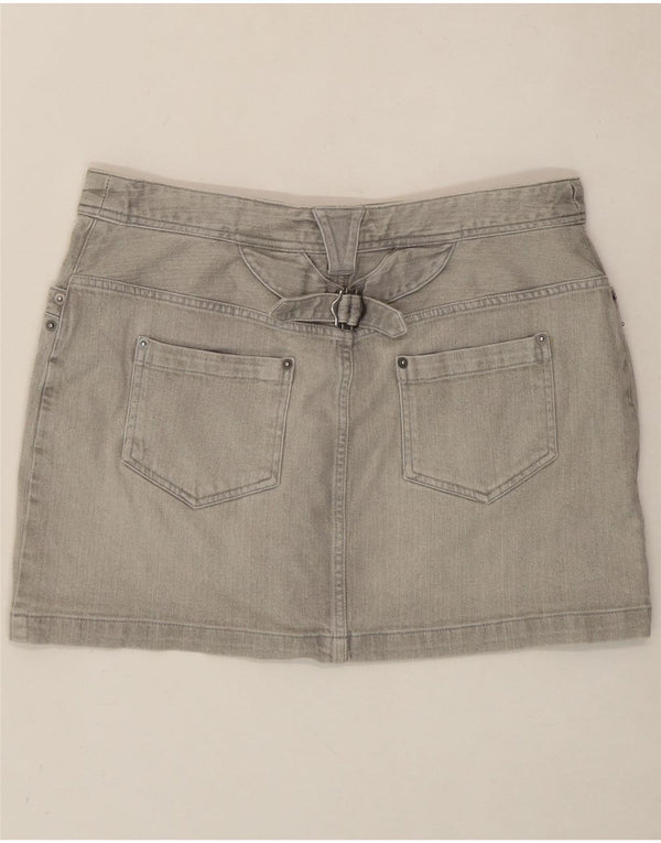 H&M Womens Denim Skirt EU 42 Large W32 Grey Cotton