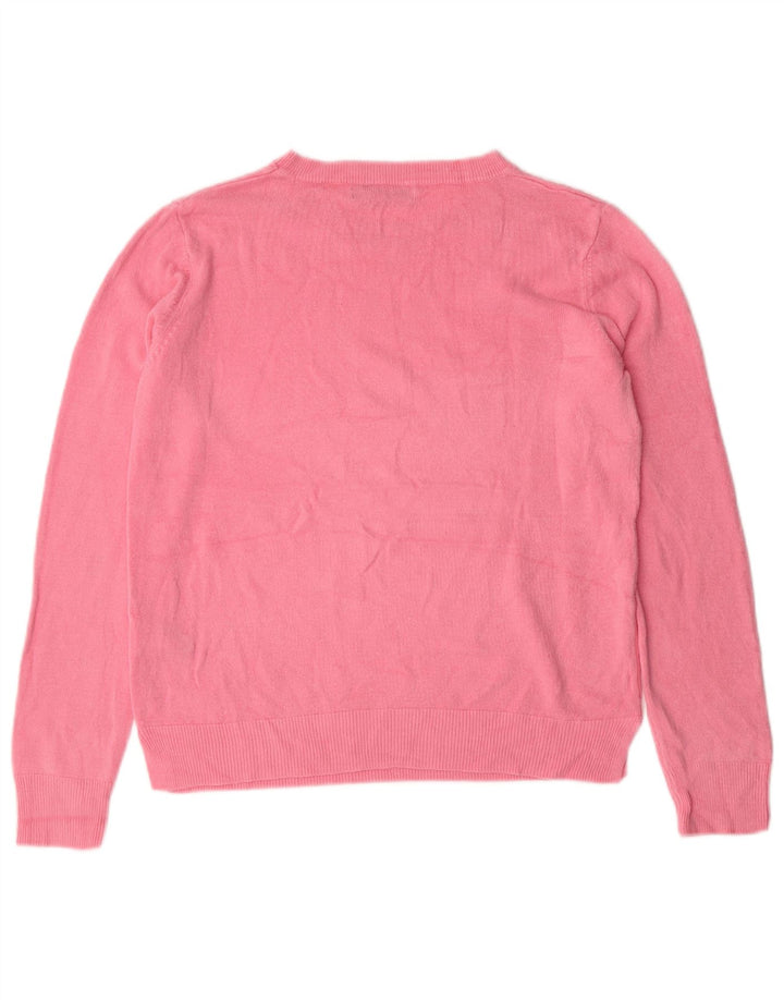 MARKS & SPENCER Maglione da donna con scollo a barca UK 12 Acrilico rosa medio