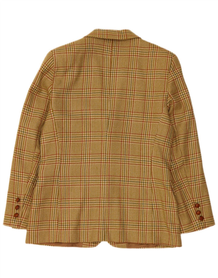Giacca blazer vintage da donna a 2 bottoni IT 46 grande lana pied de poule verde
