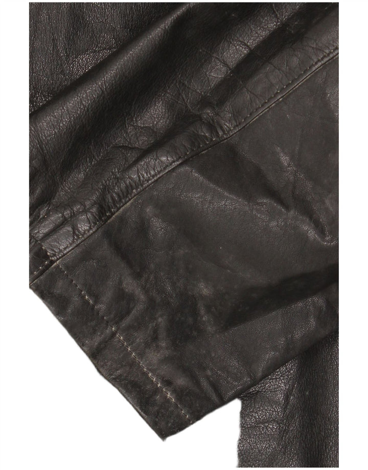 Giacca in pelle vintage da uomo UK 42 XL in pelle nera