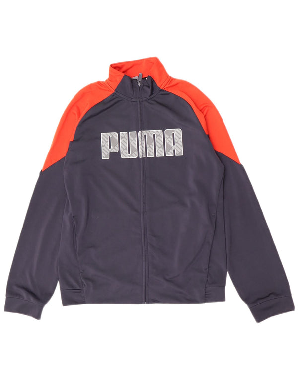 Giacca da ginnastica grafica da ragazzo Puma 13-14 anni Blu navy Colourblock