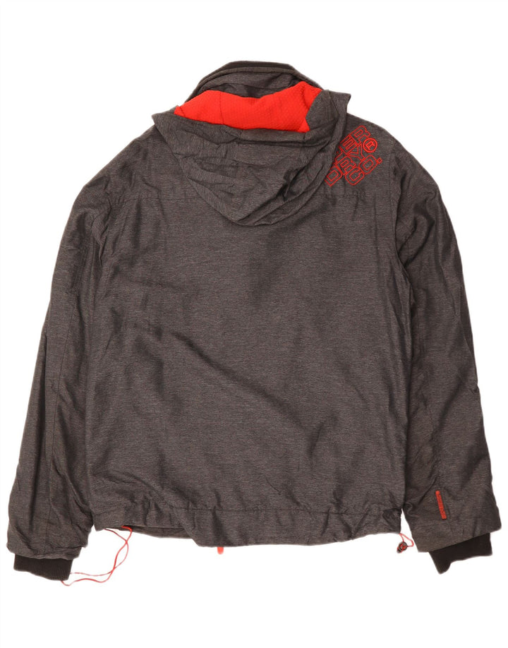 Giacca a vento con cappuccio da uomo SUPERDRY UK 38 Poliestere grigio medio