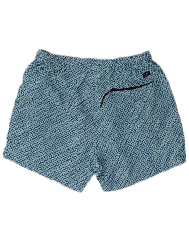 Pantaloncini da bagno da uomo Superdry grandi in poliestere a quadri blu