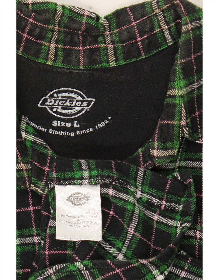 Dickies Camicia da uomo in flanella di cotone a quadri verdi grandi