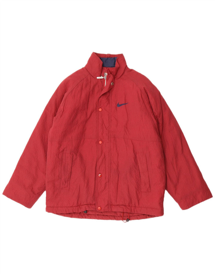 Giacca a vento Nike da bambino, 12-13 anni, in nylon a quadri bordeaux grande