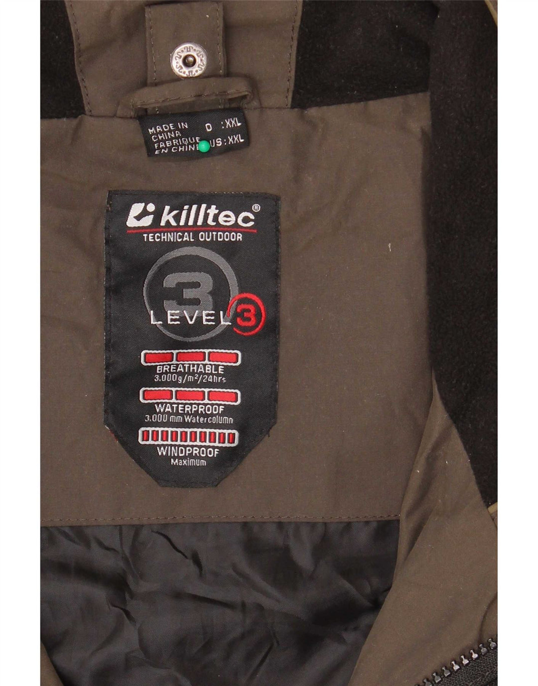 Giacca a vento da uomo Killtec UK 44 2XL Poliestere color block kaki