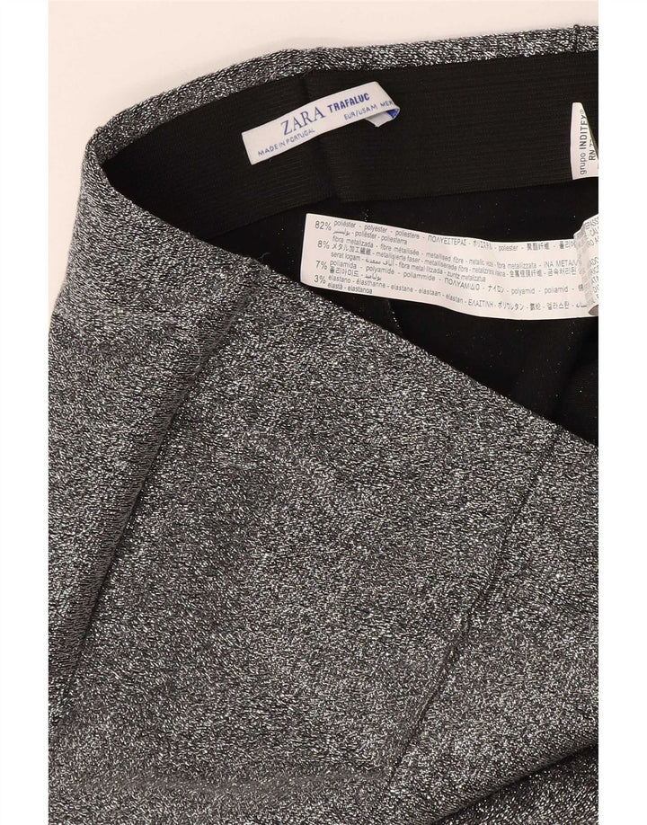 Pantaloni casual Zara Trafaluc Bootcut da donna medi W28 L30 Argento