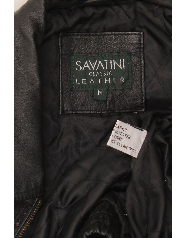 Giacca in pelle vintage da uomo UK 38 in pelle nera media