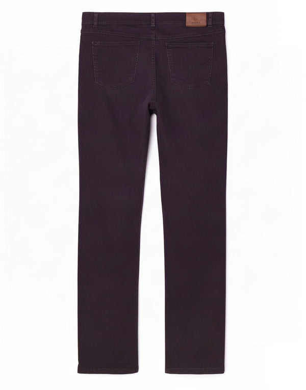 Brax Mens Straight Casual Trousers W36 L32 Navy Blue Cotton