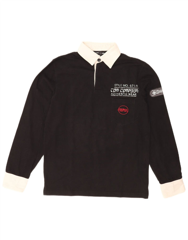 Polo da rugby grafica da uomo Tom Tompson Small Black Colourblock