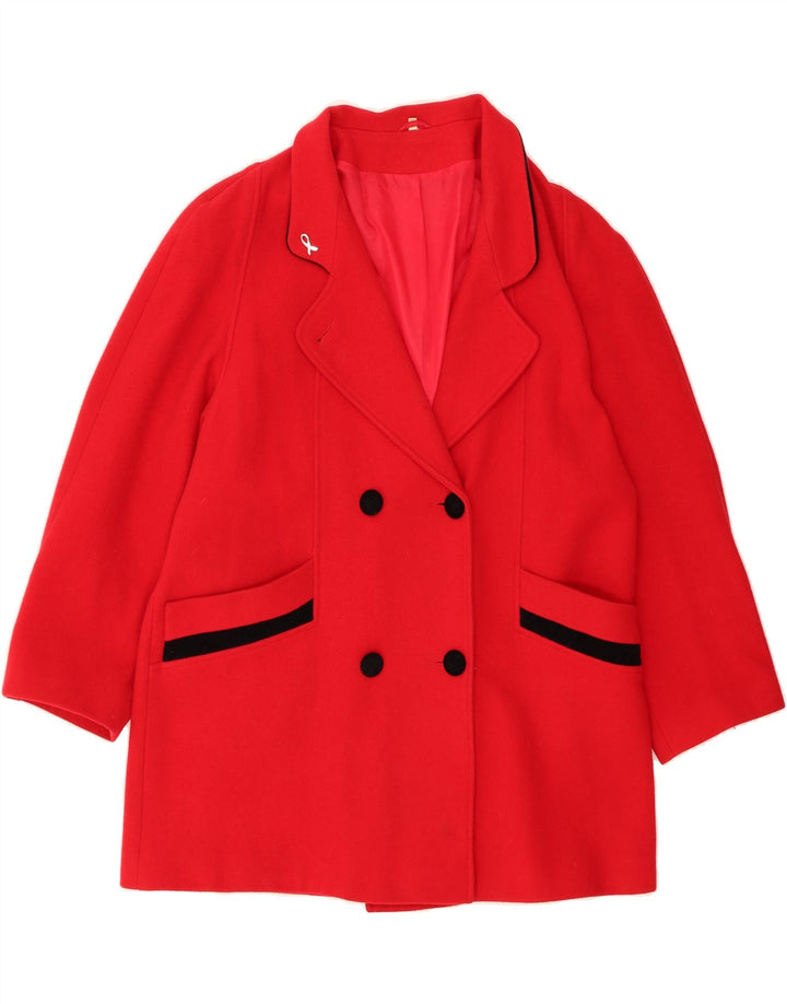 VINTAGE Womens Oversized Double Breasted Overcoat UK 16 Large Red New Wool Vintage Vintage and Second-Hand Vintage from Messina Hembry 