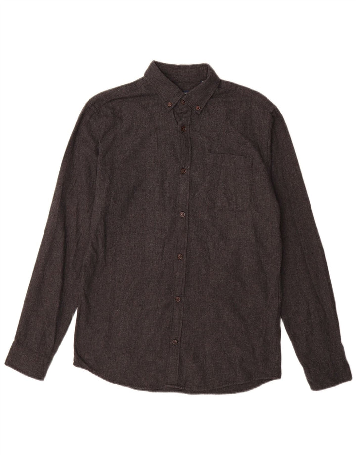 JACK & JONES Camicia da uomo in flanella di cotone grigio medio
