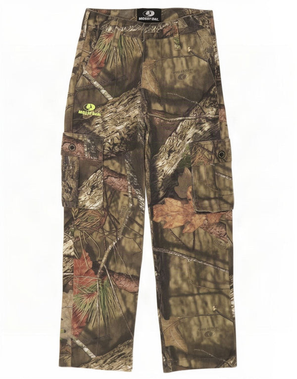 Pantaloni cargo da ragazzo Mossy Oak 10-11 anni Large W26 L25 mimetico kaki