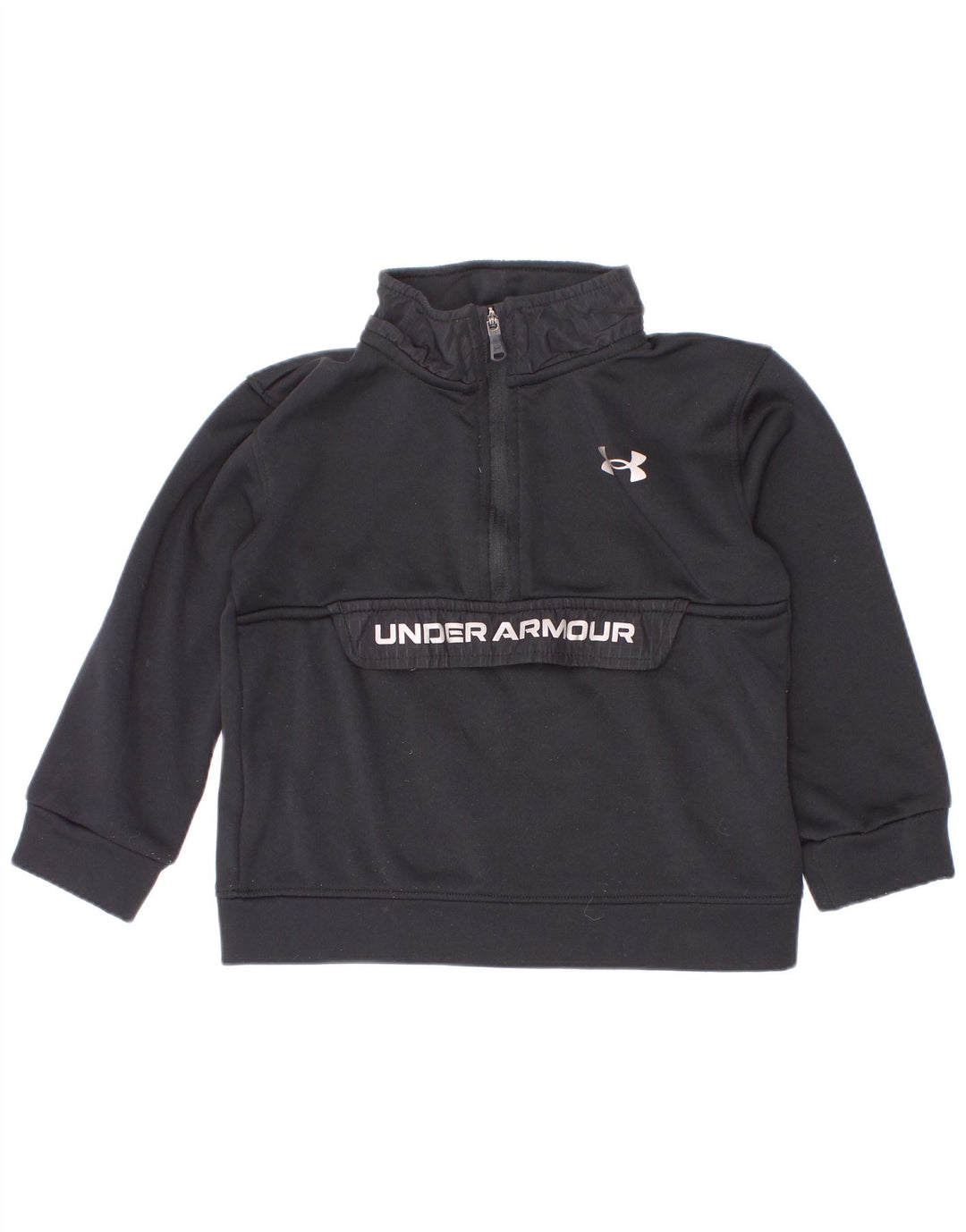 Felpa Under Armour da bambino con grafica con zip e collo, 2-3 anni, nera