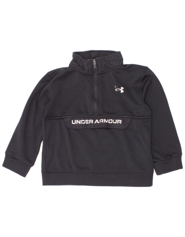 Felpa Under Armour da bambino con grafica con zip e collo, 2-3 anni, nera
