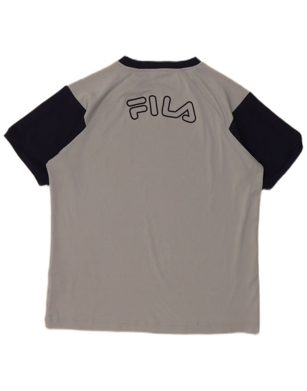T-shirt grafica per ragazzi FILA Top 11-12 anni Colorblock grigio medio