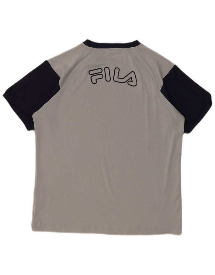 T-shirt grafica per ragazzi FILA Top 11-12 anni Colorblock grigio medio