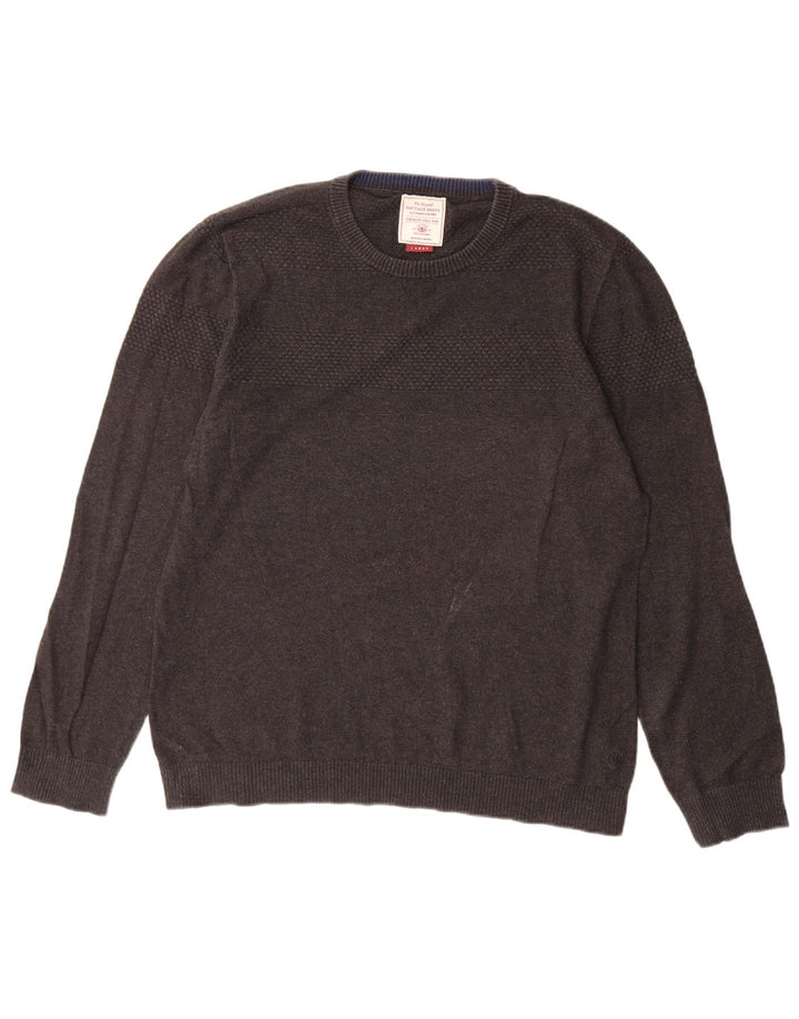 Maglione maglione girocollo da uomo Fat Face grande cotone grigio