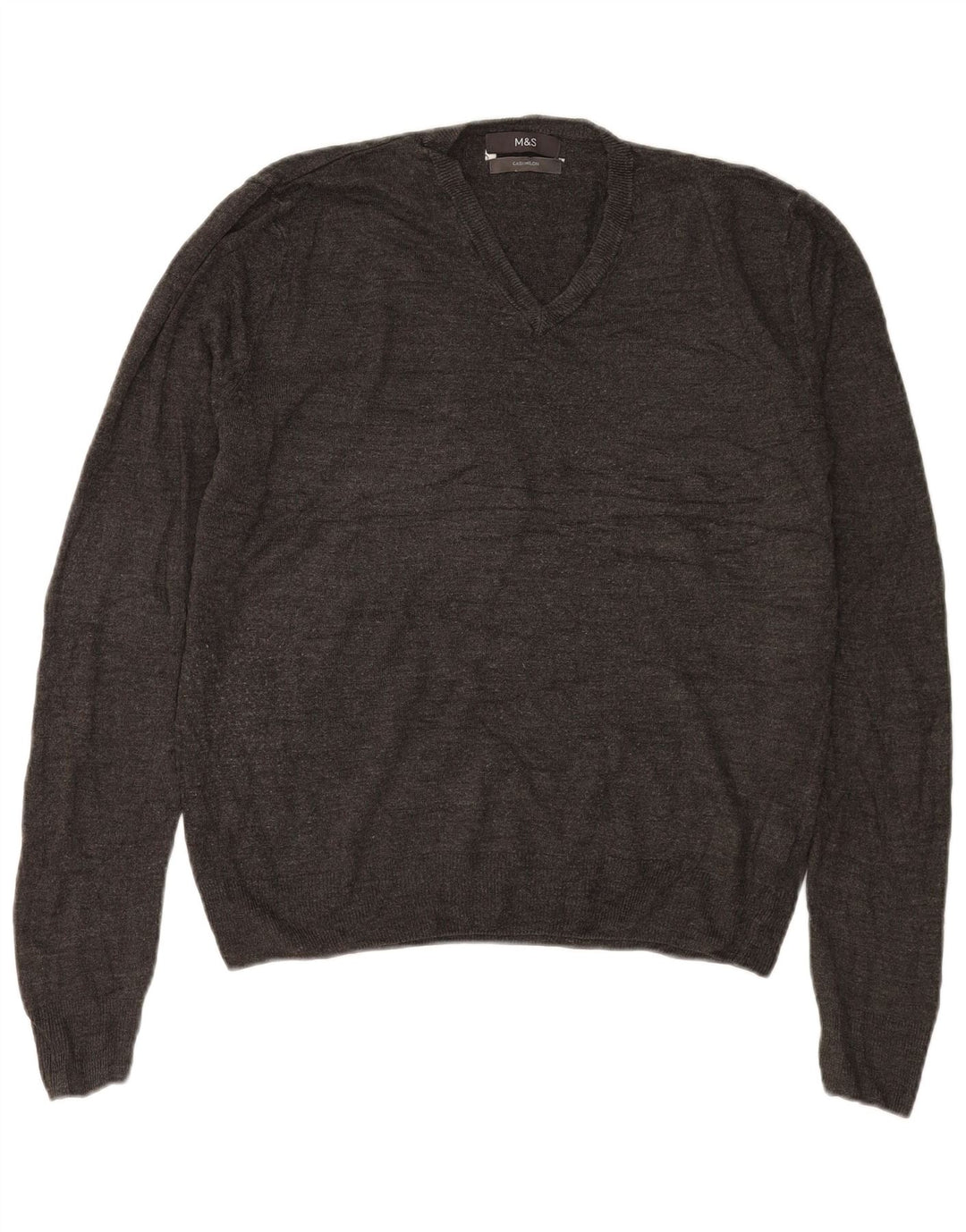 Maglione da uomo con scollo a V Marks & Spencer grande acrilico grigio