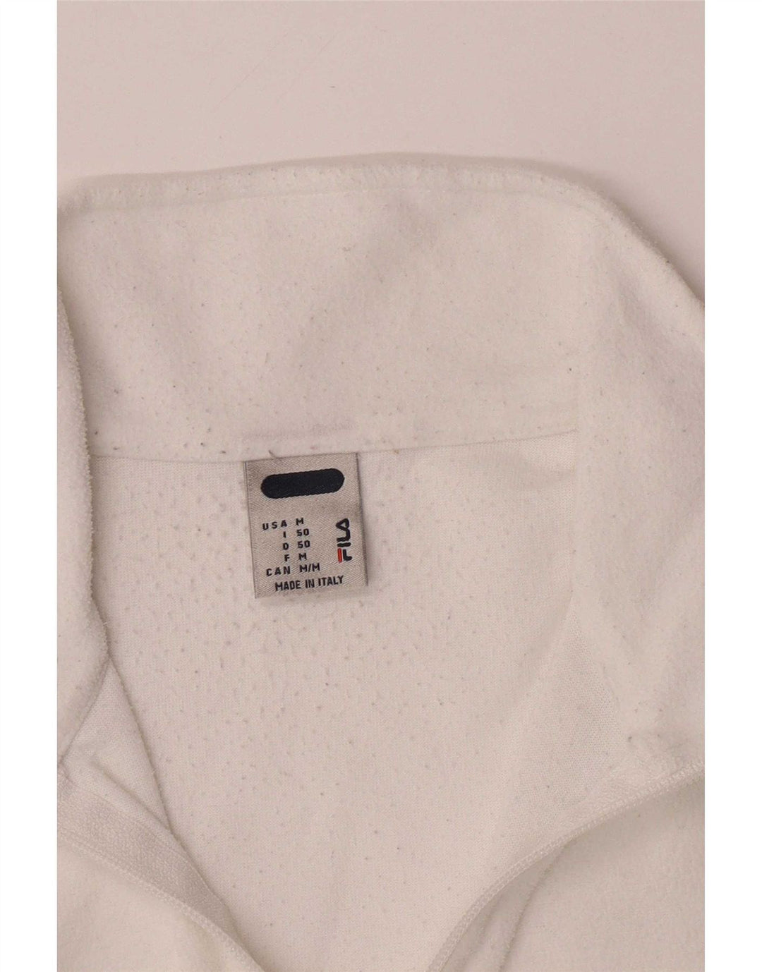 Maglione in pile Fila da uomo con zip e collo IT 50 medio bianco