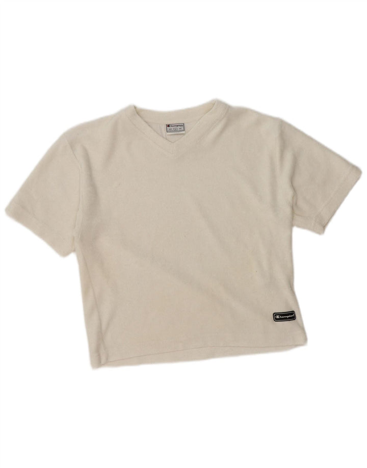 CHAMPION Womens Crop T-Shirt Top UK 14 Large White Polyester