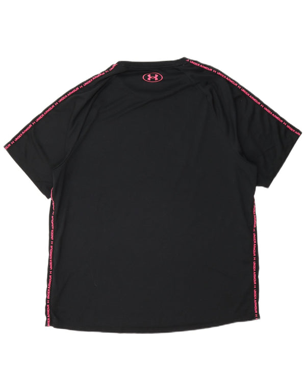 T-shirt grafica da uomo Under Armour Top grande in poliestere nero