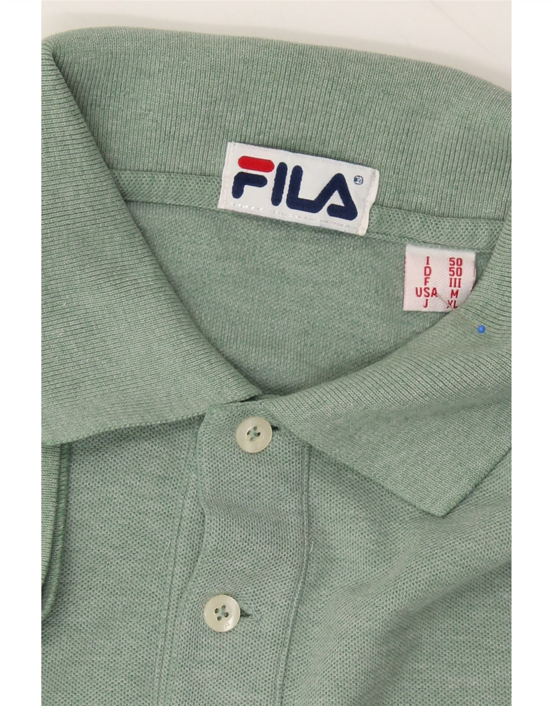 FILA Mens Polo Shirt IT 50 Medium Green Cotton Vintage Fila and Second-Hand Fila from Messina Hembry 