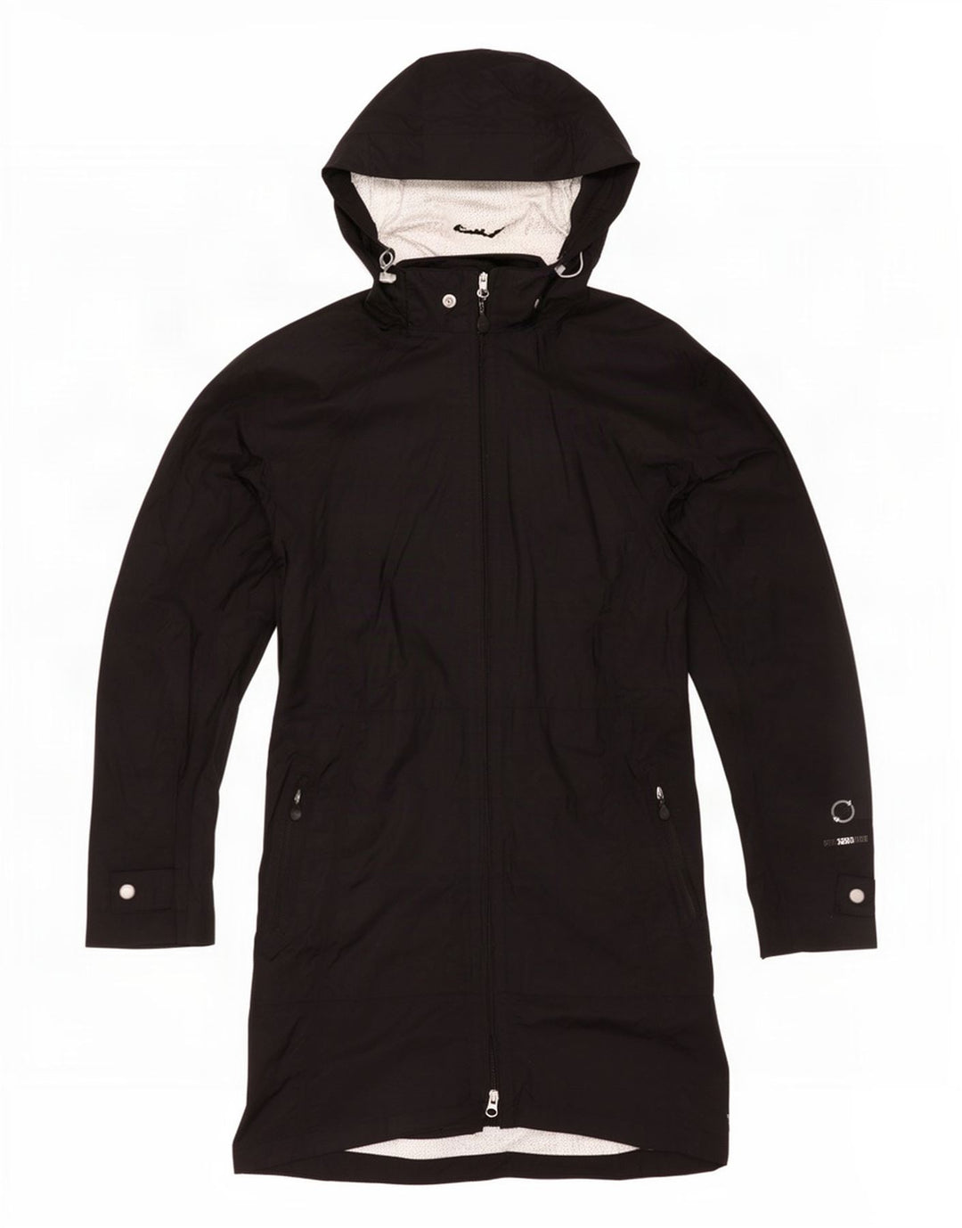 Impermeabile con cappuccio da donna Eddie Bauer UK 16 grande nylon nero