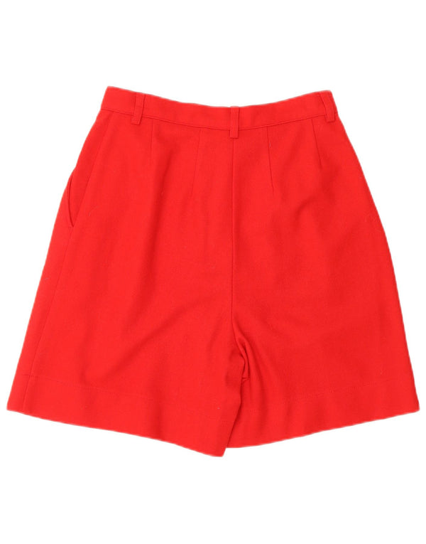 Pantaloncini casual con pegging a vita alta da donna BENETTON IT 40 Small W24 Lana rossa