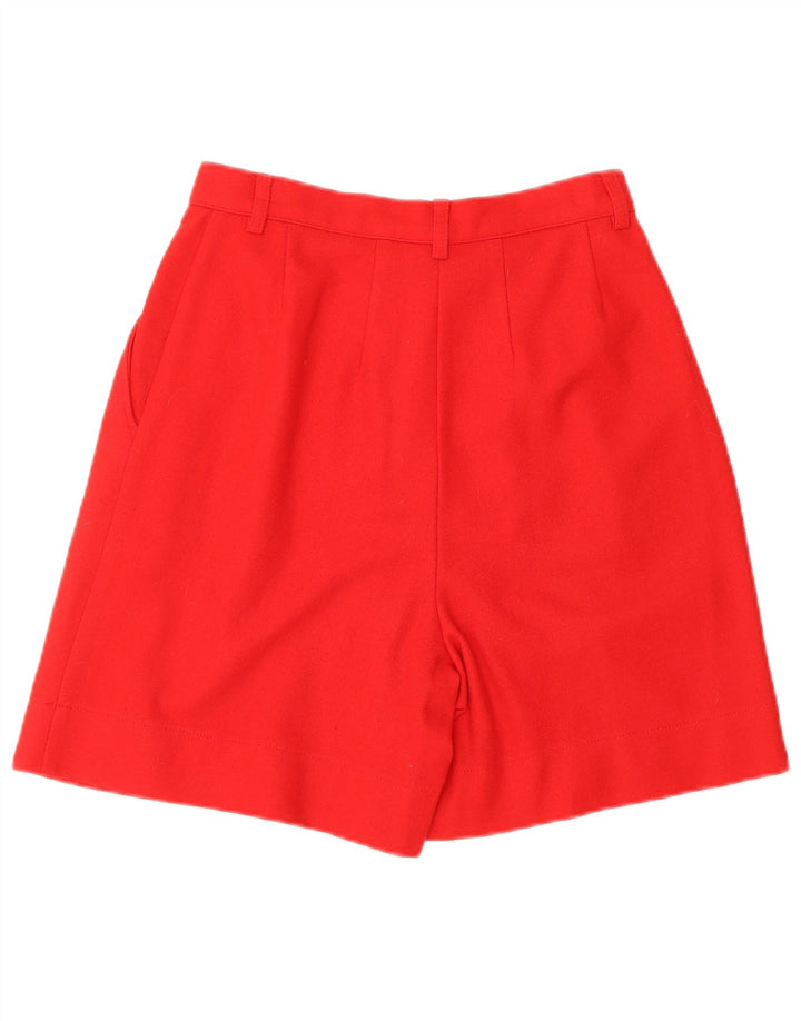 Pantaloncini casual con pegging a vita alta da donna BENETTON IT 40 Small W24 Lana rossa