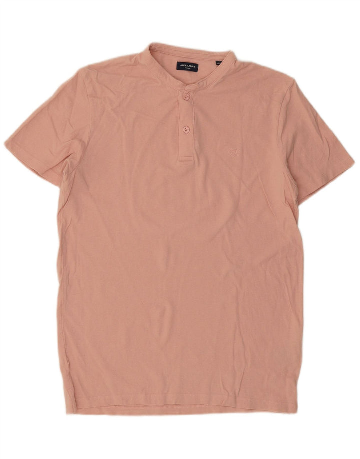 JACK & JONES Polo Premium da uomo in cotone rosa medio