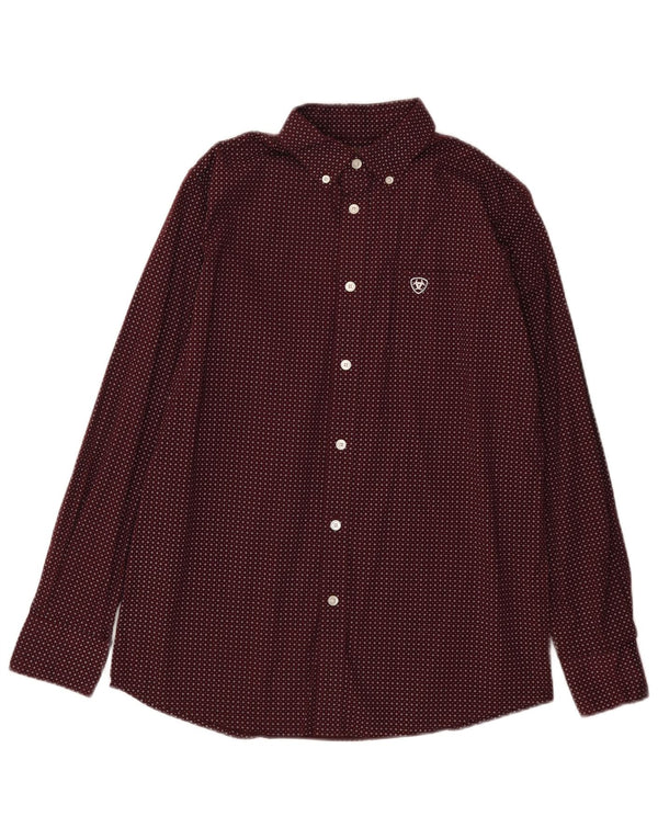 Camicia Ariat per ragazzi 15-16 anni XL Cotone maculato bordeaux