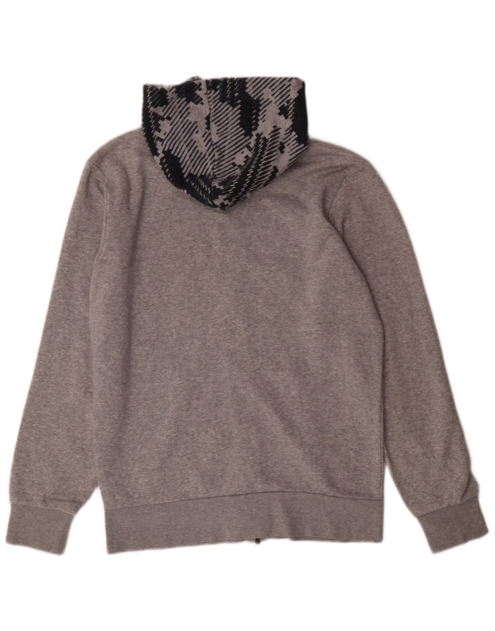 Maglione con cappuccio e zip da uomo ADIDAS piccolo in cotone geometrico grigio