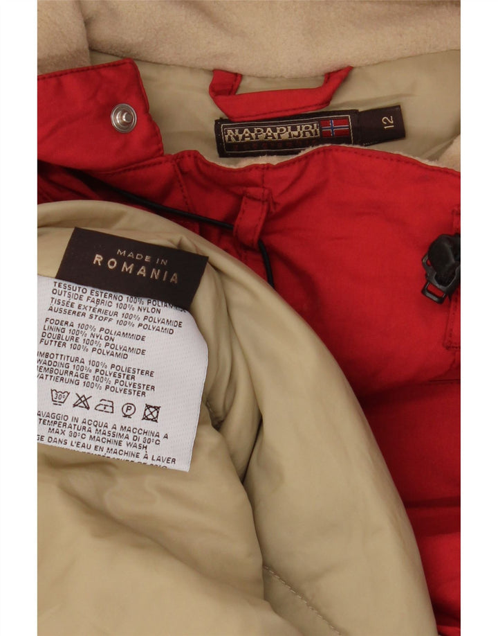 Giacca anorak con cappuccio grafico da bambino Napapijri 11-12 anni rossa in poliammide