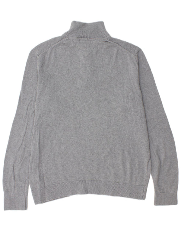 Maglione maglione con zip da uomo Tommy Hilfiger XL in cotone grigio
