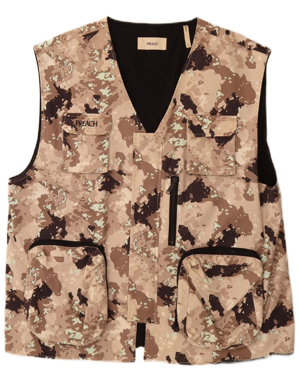 Gilet da uomo VINTAGE UK 40 grande cotone mimetico beige