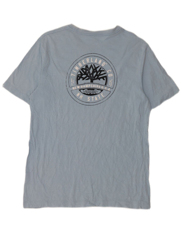 TIMBERLAND T-shirt grafica da uomo Top in cotone blu medio