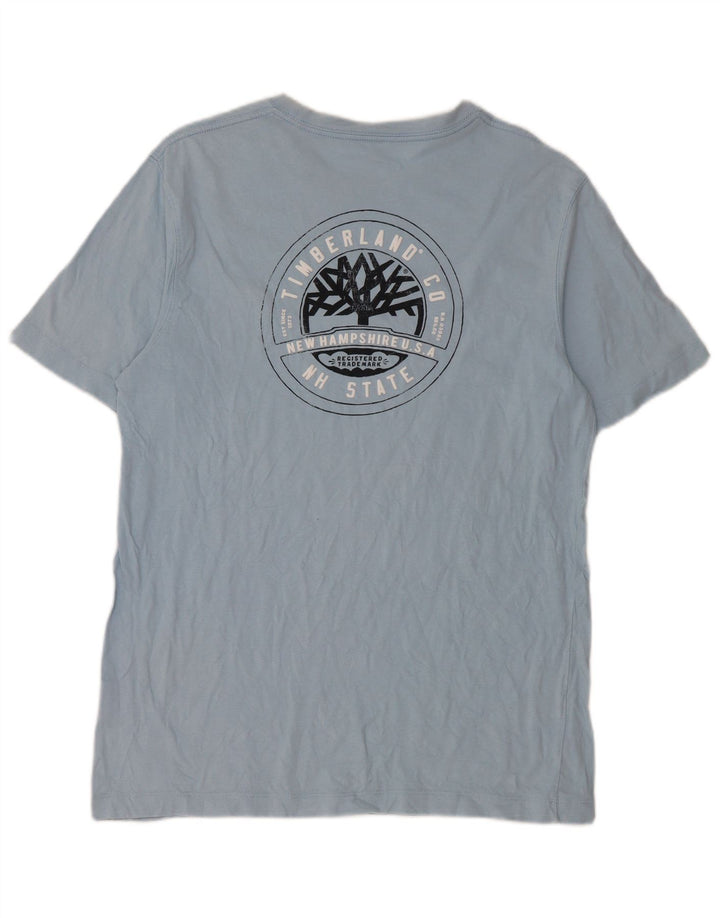TIMBERLAND T-shirt grafica da uomo Top in cotone blu medio