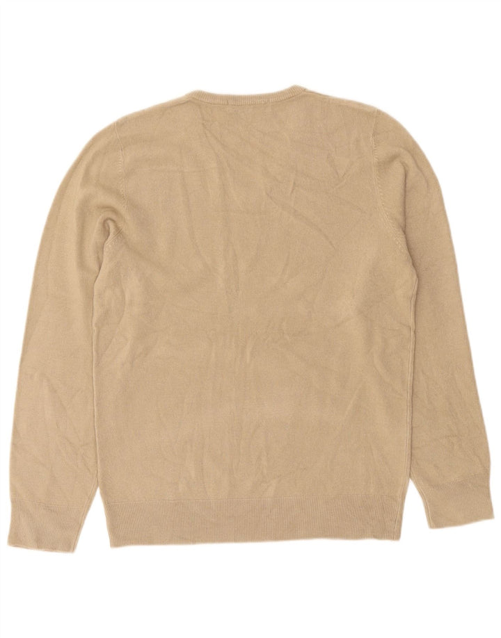 Maglione da uomo con scollo a V Marks & Spencer piccolo acrilico beige