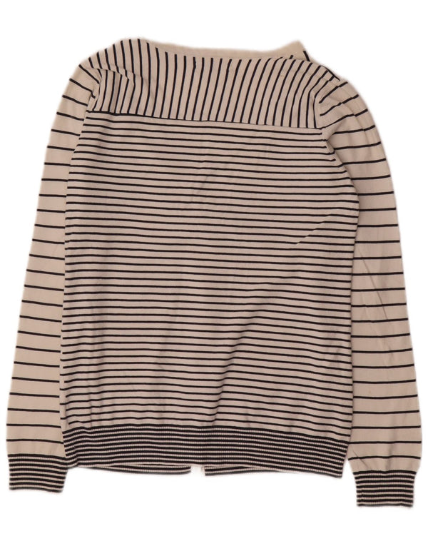 Maglione cardigan da donna Gap UK 12 Cotone a righe bianche medie
