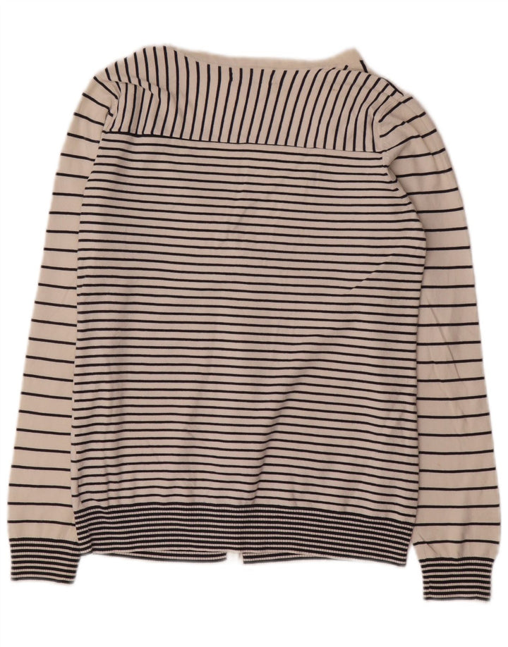 Maglione cardigan da donna Gap UK 12 Cotone a righe bianche medie