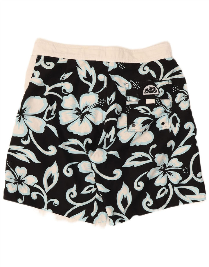 Pantaloncini da bagno da uomo Sundek IT 50 Large Nero Floreale Poliestere