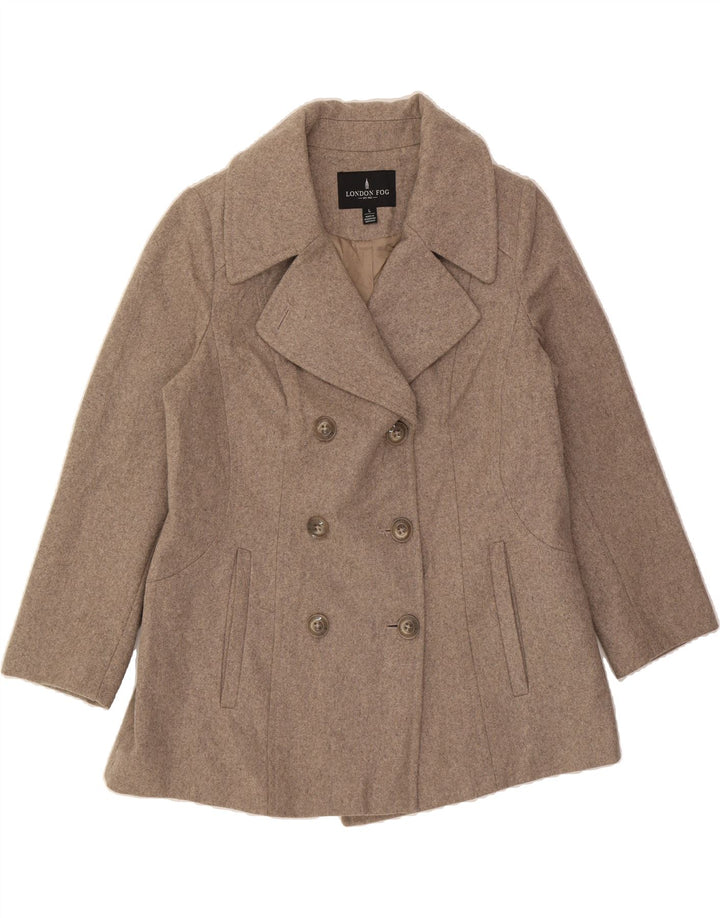 LONDON FOG Womens Pea Coat UK 16 Large Beige Wool Vintage London Fog and Second-Hand London Fog from Messina Hembry 