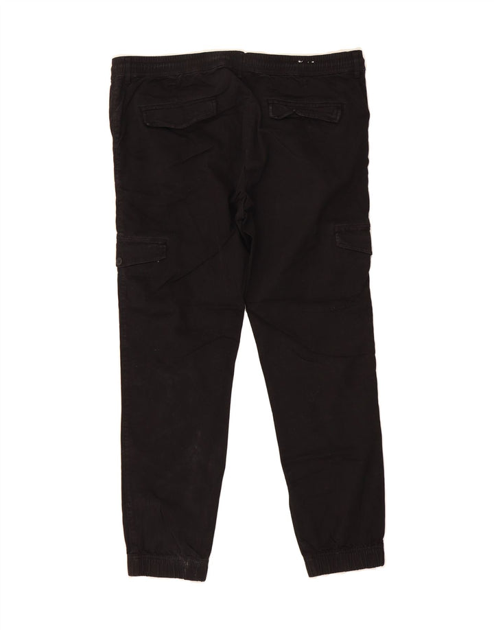 ZARA Mens Joggers Cargo Trousers Large W38 L30  Black Cotton Vintage Zara and Second-Hand Zara from Messina Hembry 